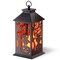 National Tree Company Halloween Lantern with LED Lights, Carved Images of Owls, Pumpkins, Leafless Trees , 12 inches